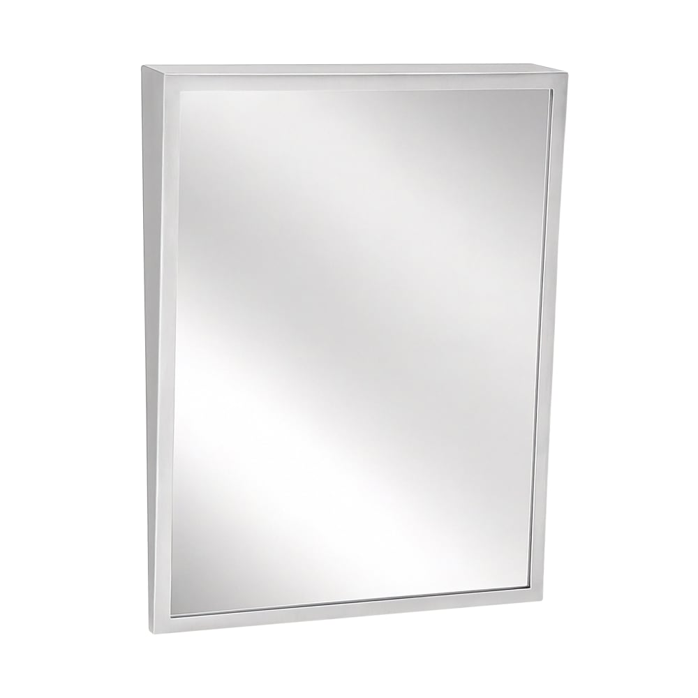 253-740018300 Fixed Position Tilt Mirror, 18" x 30", Satin Stainless