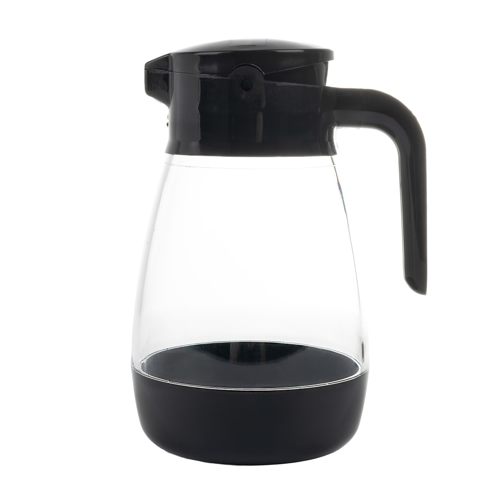 482-SY916BL 16 oz Syrup Saver™ Cylindrical Dripcut Server - Plastic, Black Plastic Top