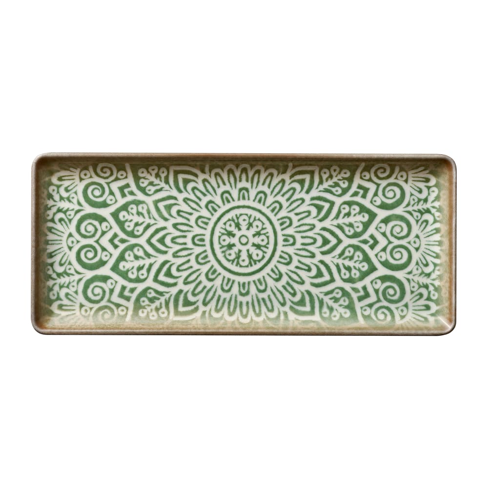 634-803213541000401 13 3/4" x 5 7/8" Rectangular Soulmate Platter - China, Jade