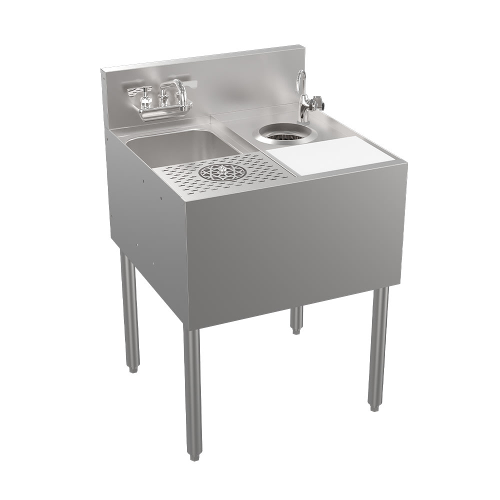 381-KR18MS24 Underbar Dump Sink w/ Stainless Steel Legs, 24" x 24" x 36 1/2"
