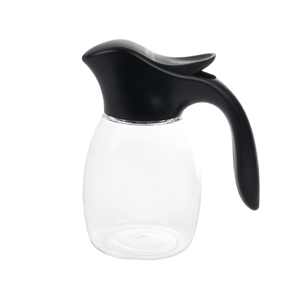 482-SR10BLC 10 oz Syrup Saver™ Round Dripcut Server - Plastic, Black Plastic Lid