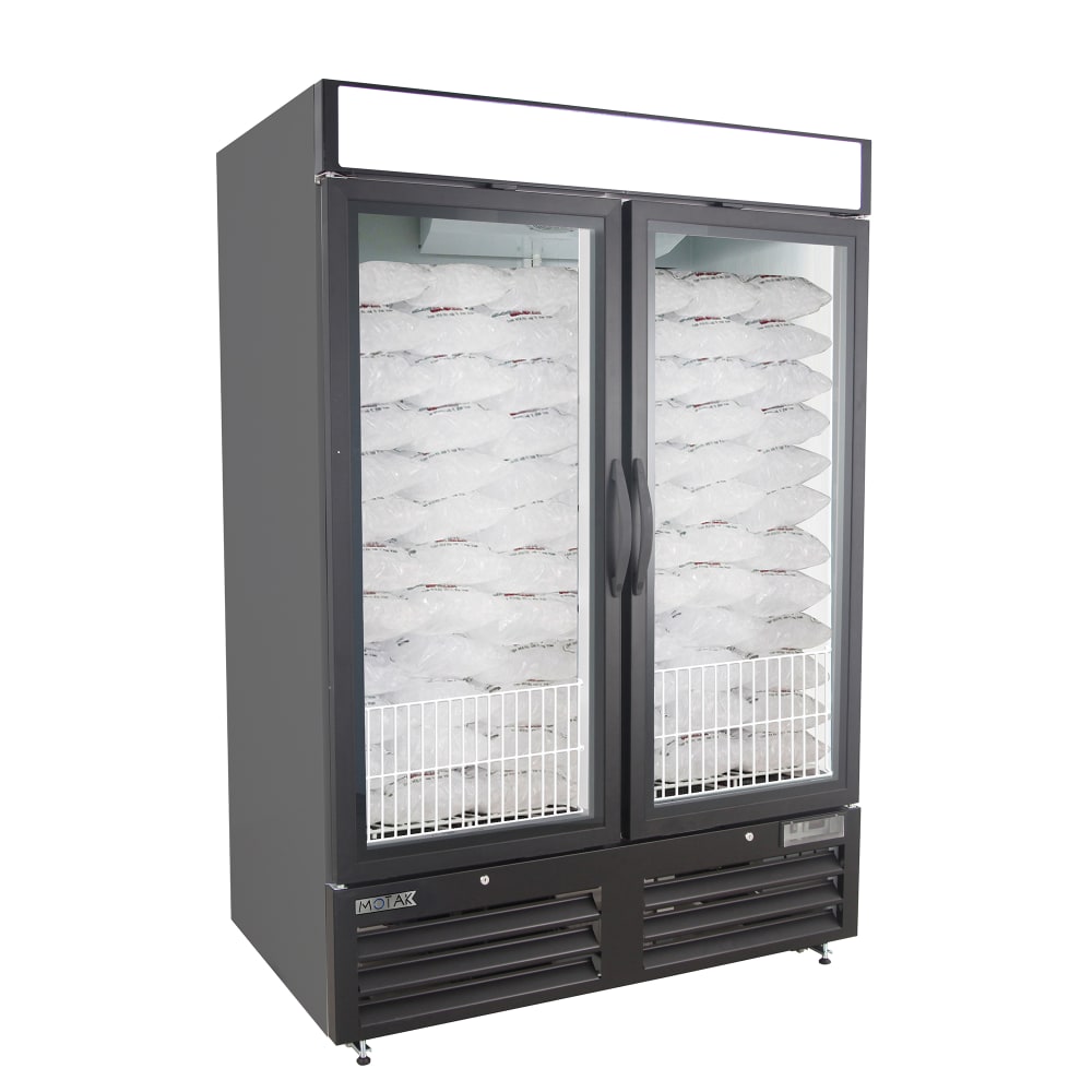394-MIM2D48A 54" Indoor Ice Merchandiser w/ (117) 8 lb Bag Capacity - Glass Door, Black, 115...