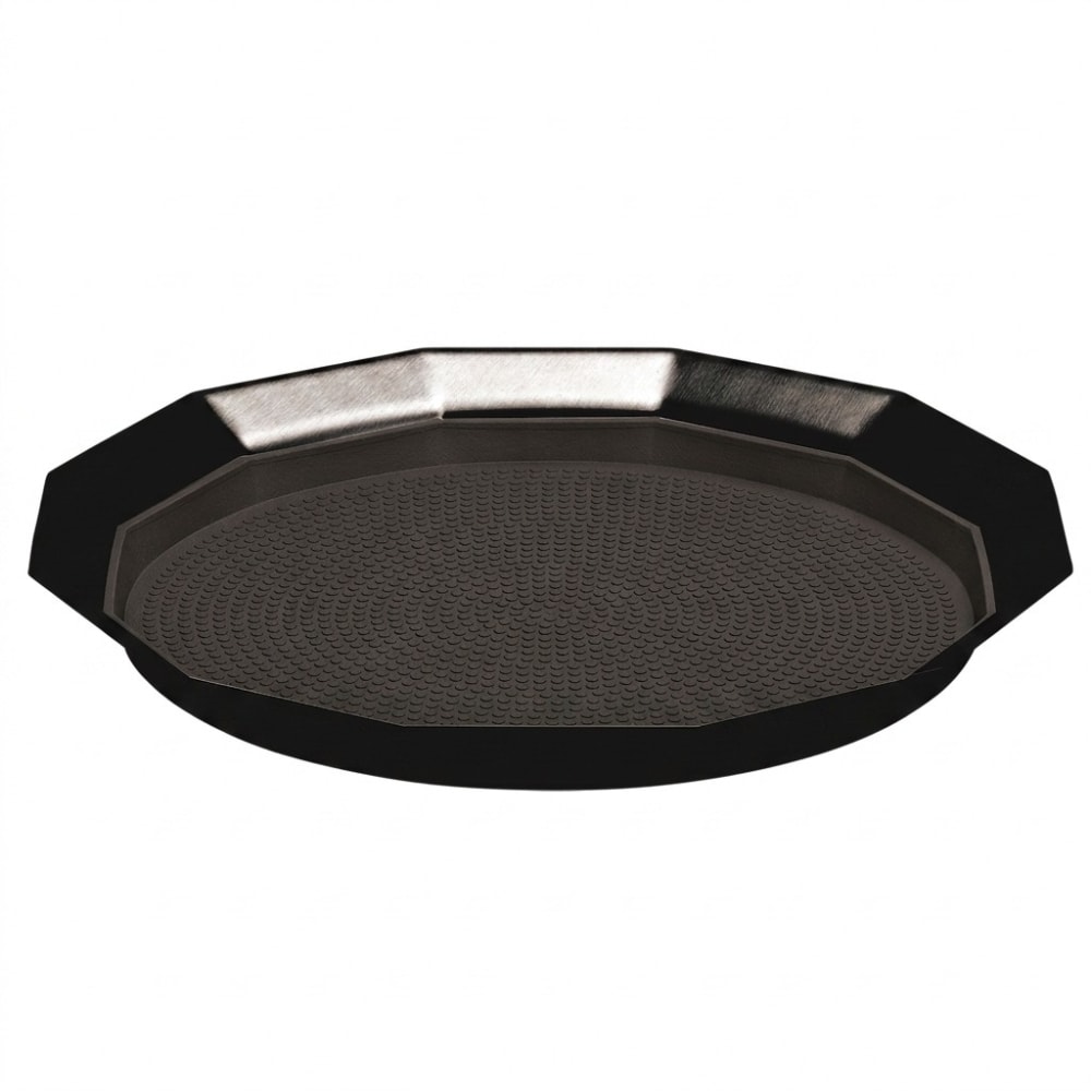 482-TRPN119RIBSBX 11" Round Serving Tray - Stainless Steel, Black Onyx