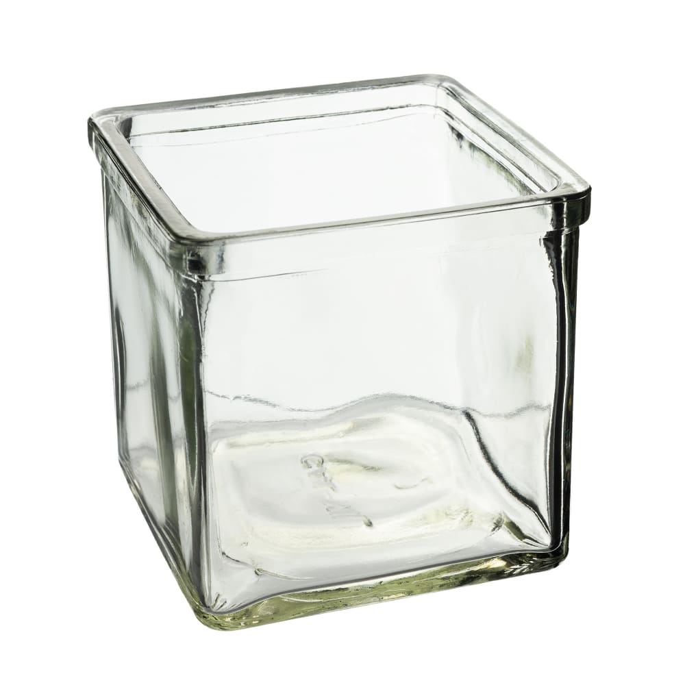 151-C4X4GLCN Square 1 Compartment Condiment Jar - Clear