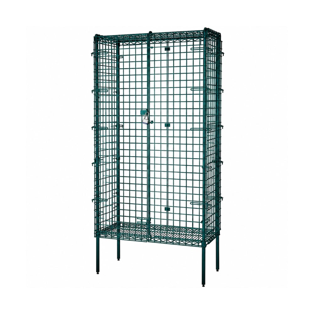 268-FSSEC2448GN 48" Stationary Security Cage - 24"W, Green Epoxy Coated