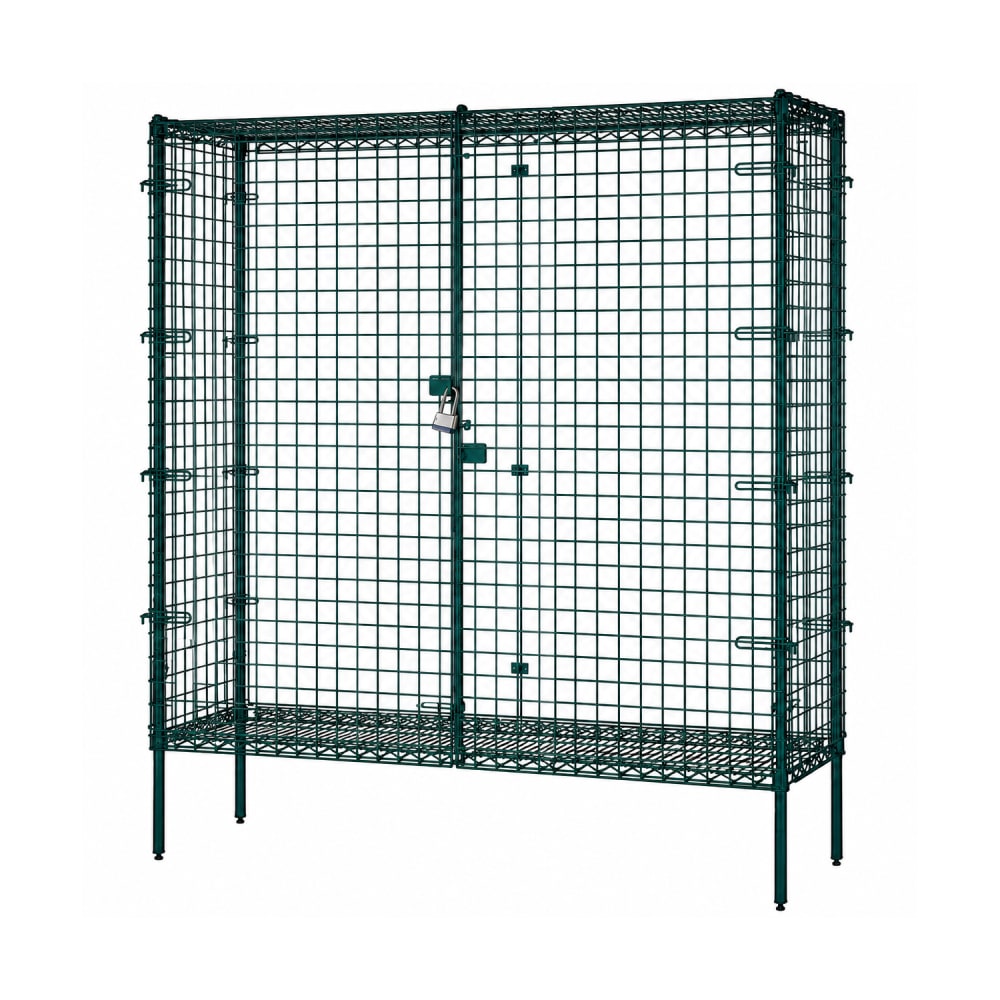268-FSSEC2460GN 60" Stationary Security Cage - 24"W, Green Epoxy Coated