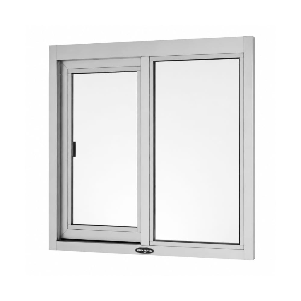 487-IFSC40409183CR 48"W x 48"H Clear Aluminum Left-to-Right Manual Drive-Thru Window