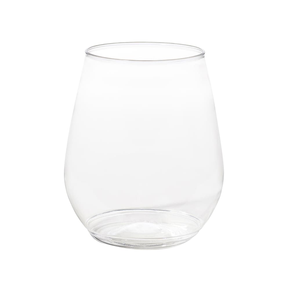 039-TP18TL118B POP 18 oz Clear Disposable Plastic Stemless Wine Glass