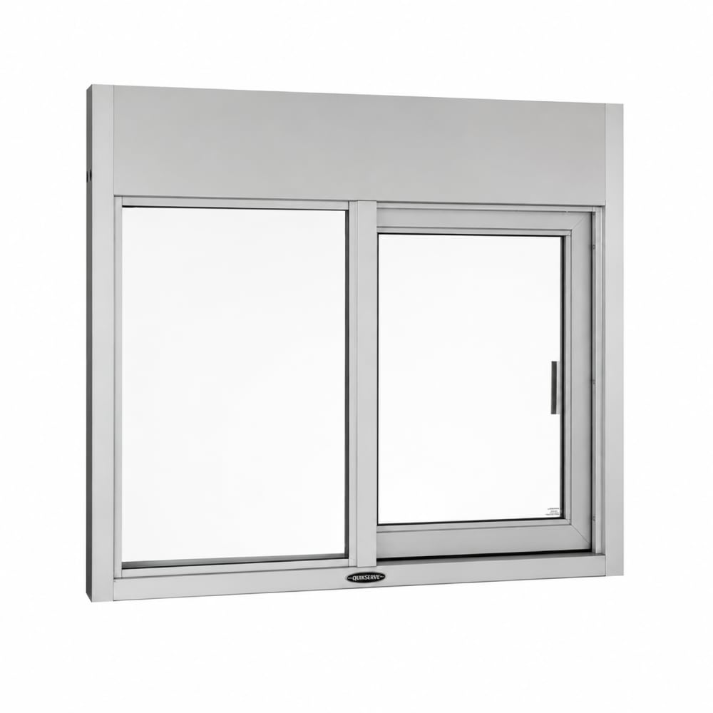 487-SS4035EBR9615CL 48"W x 41"H Clear Aluminum Right-to-Left Electric Drive-Thru Window