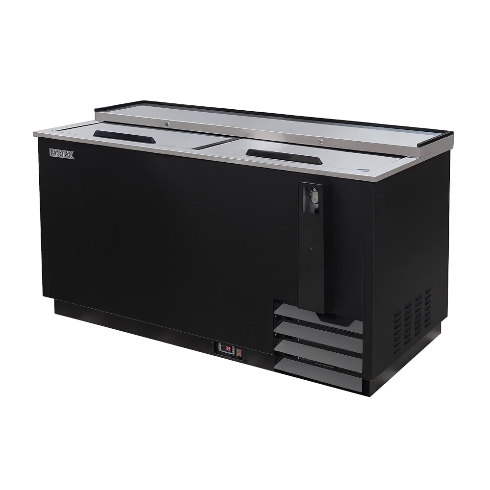 394-MBST65A 60 1/2" Forced Air Bottle Cooler - Holds (528) 12 oz Bottles, Lid Locks, Black,...