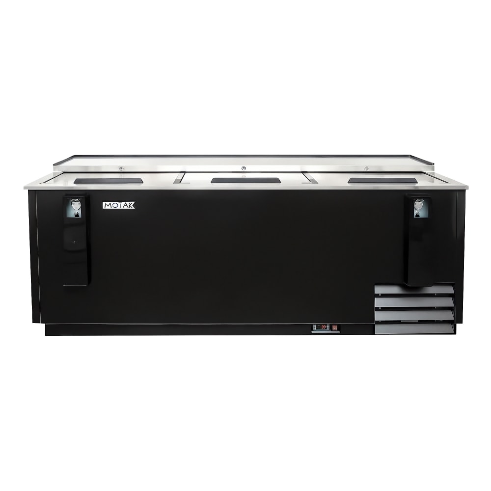 394-MBST80A 79 1/2" Forced Air Bottle Cooler - Holds (720) 12 oz Bottles, Lid Locks, Black,...