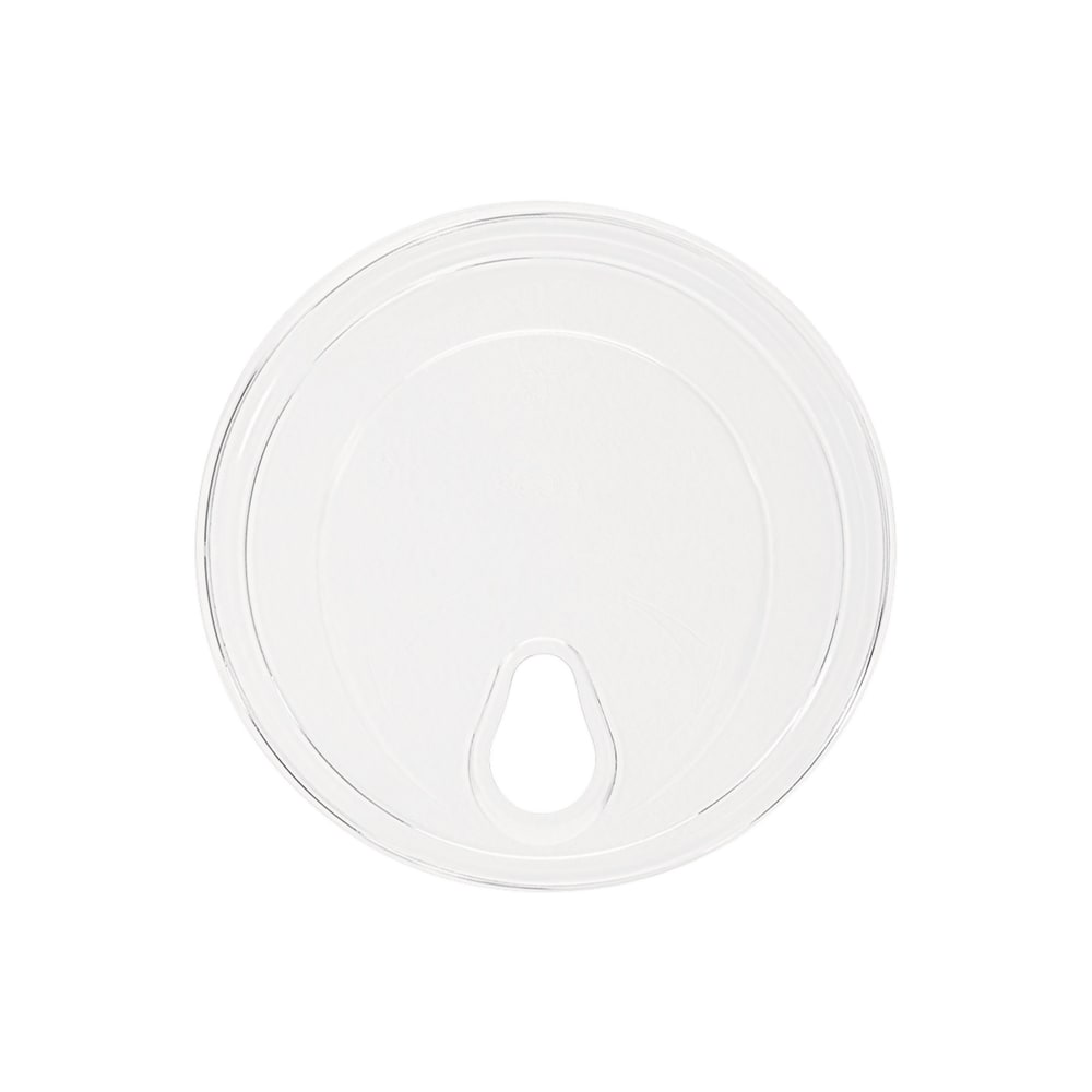 039-TN96LD11KSLB NATURAL Flat Lid for 12 - 16 oz NATURAL Cups - PLA, Clear