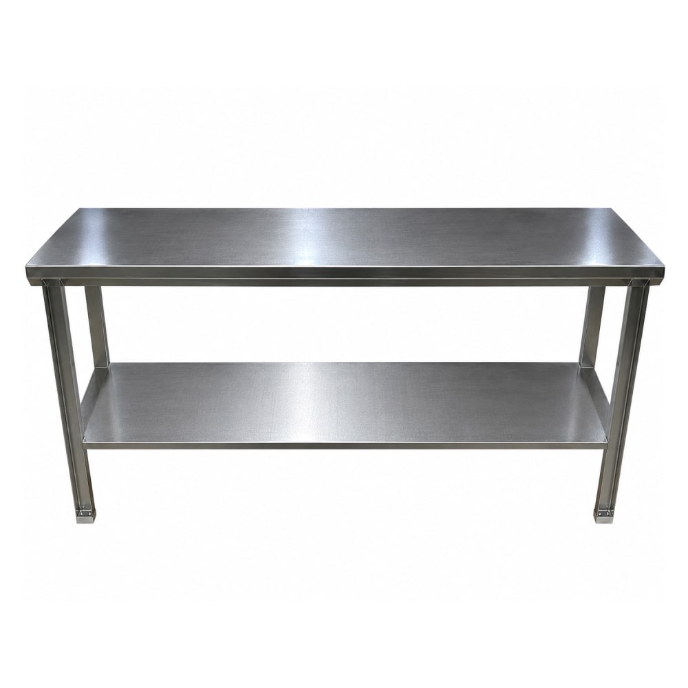 335-SSL1001PS72X24 72" 11 ga Work Table w/ Undershelf & 304 Series Stainless Flat Top