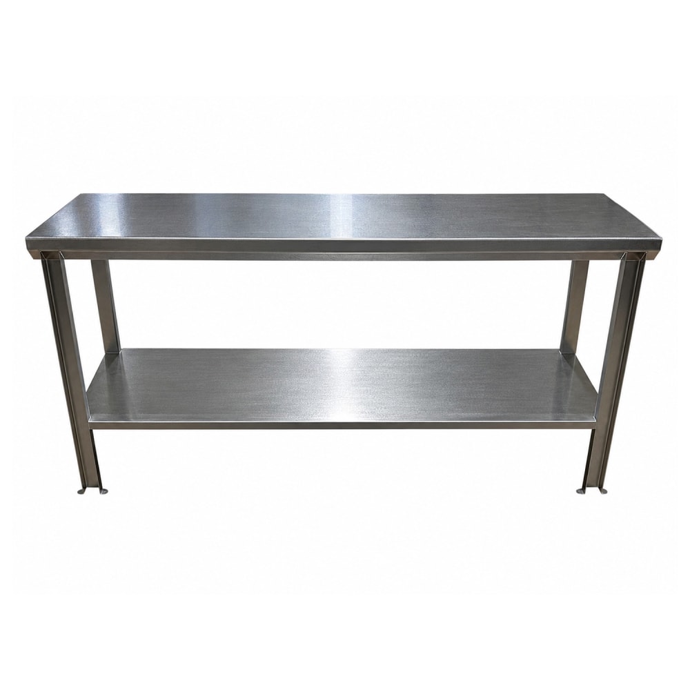 335-SSL1001S72X24 72" 11 ga Work Table w/ Undershelf & 304 Series Stainless Flat Top