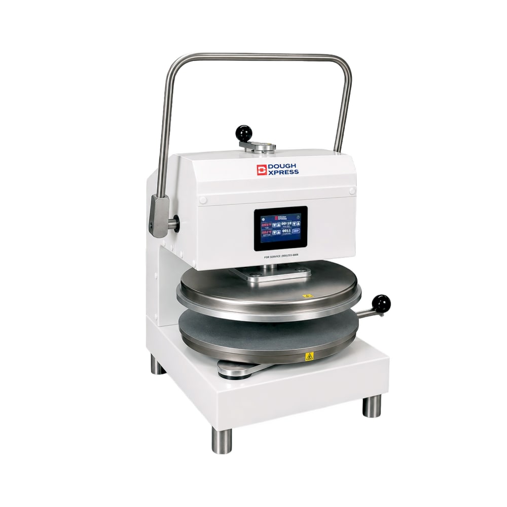 257-DXMWH120 Manual Pizza Dough Press w/ Uncoated Platens, Pull Down Handle, 120 V