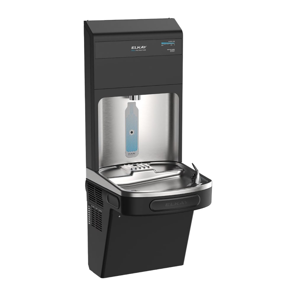 189-LZS8WSBPRO Pro Filtration™ Wall Mount Bottle Filling Station w/ Drinking Fountain - Refrigera...