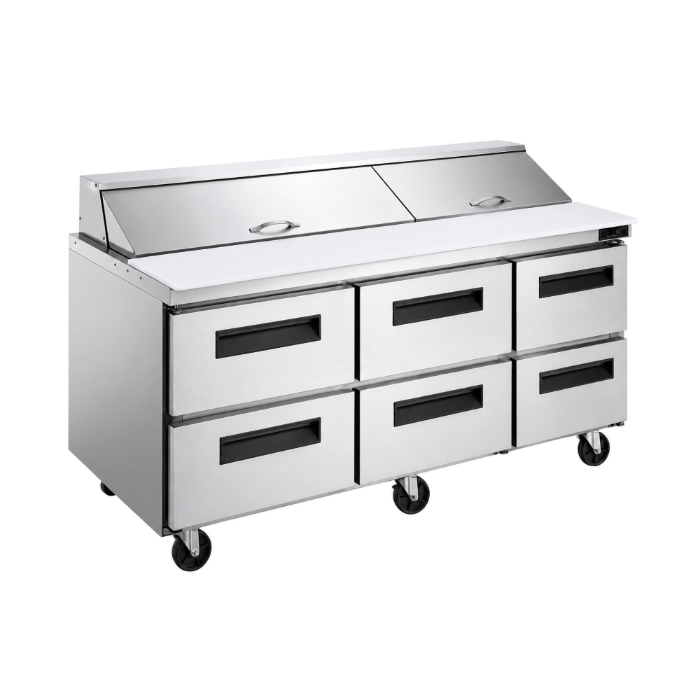 060-DSP7230MD6 72 1/2" Mega Top Sandwich/Salad Prep Table w/ Refrigerated Base, 115v