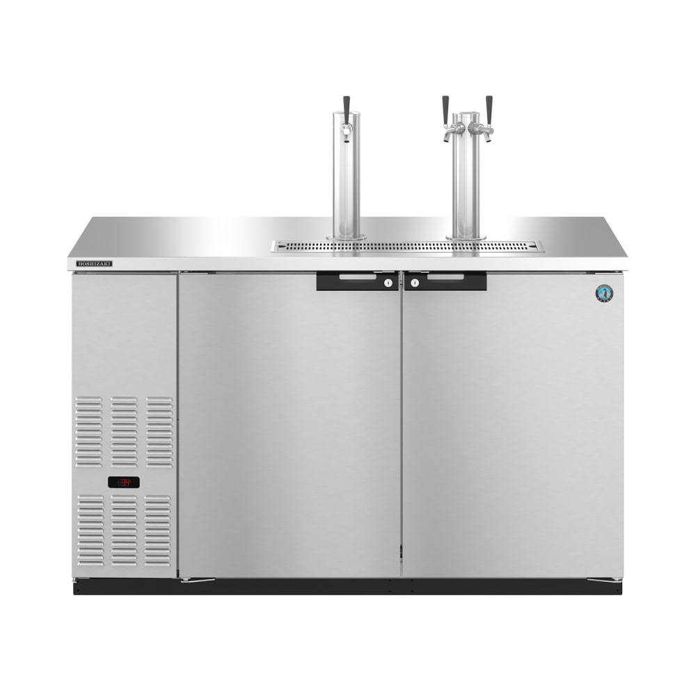 440-DD59S 59 1/2" Kegerator Beer Dispenser w/ (2) Keg Capacity - (2) Columns, Stainless, 115...
