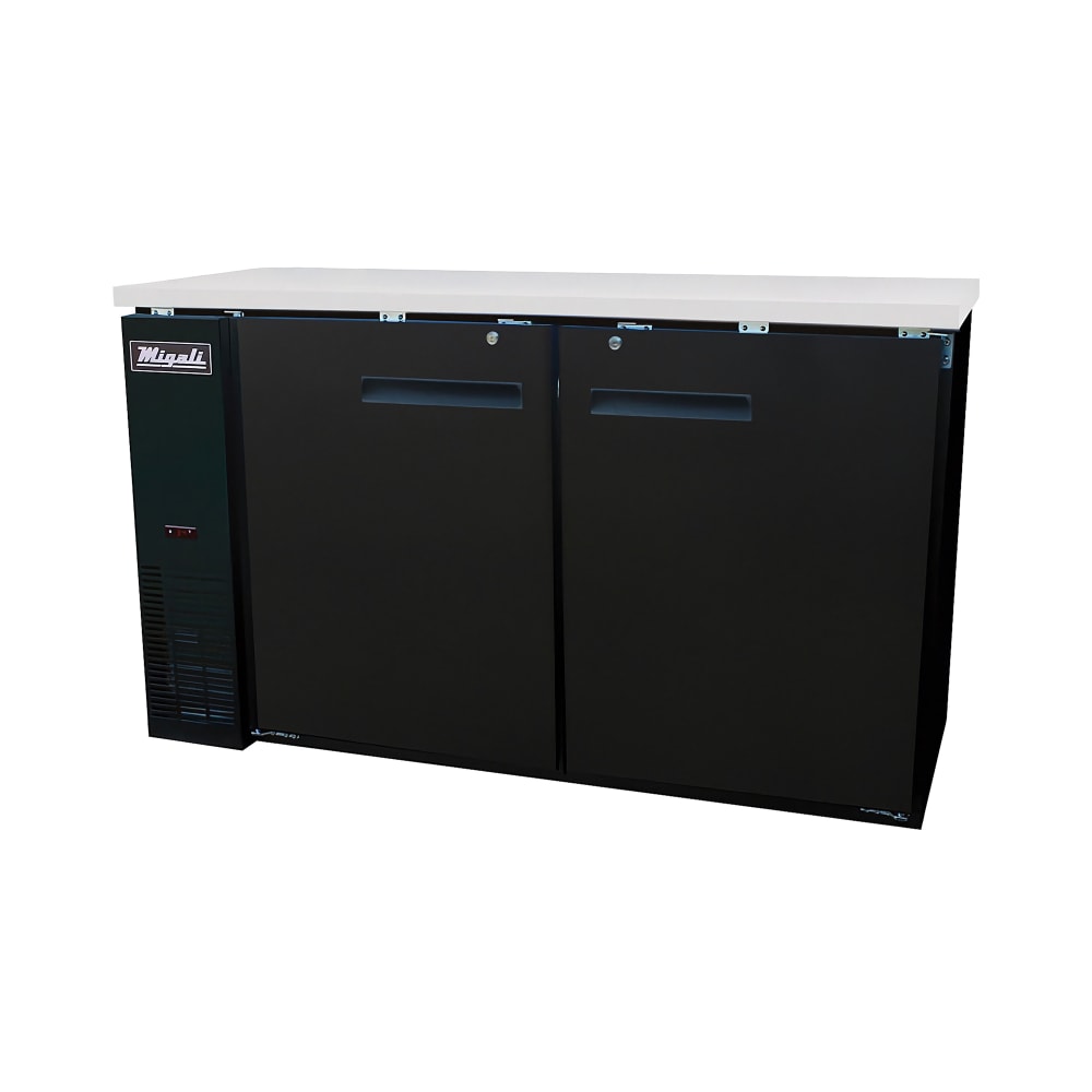 338-CBB60HC 60 3/4" Bar Refrigerator - 2 Swinging Solid Doors, 115v