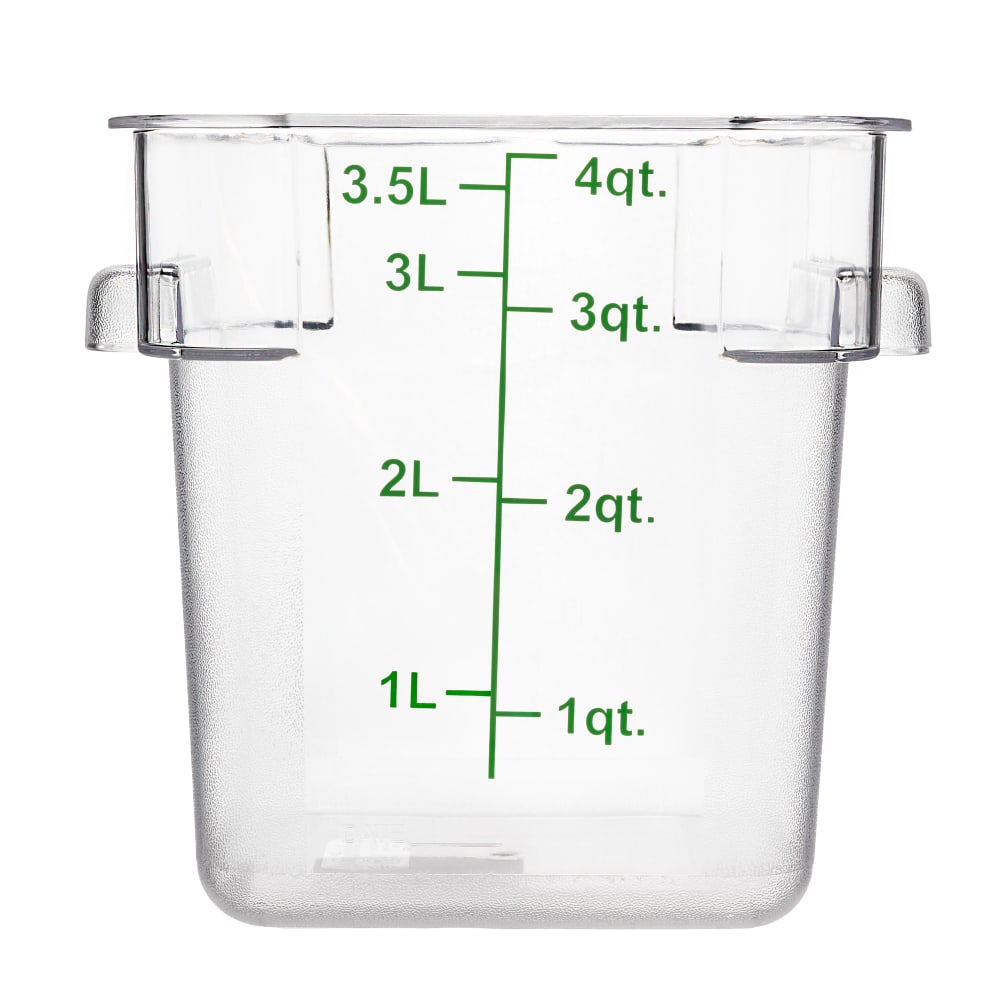 080-PCSC4C 4 qt Square Food Storage Container, Polycarbonate, Clear