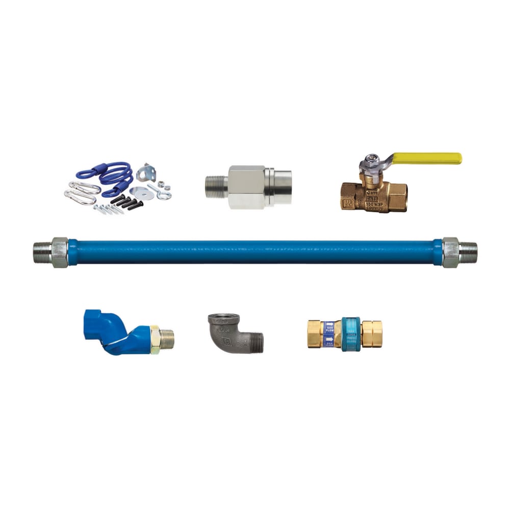 187-1675KITS48EFV 48" Blue Hose® Gas Connector Kit w/ 3/4" Female/Male Couplings - Swiv...