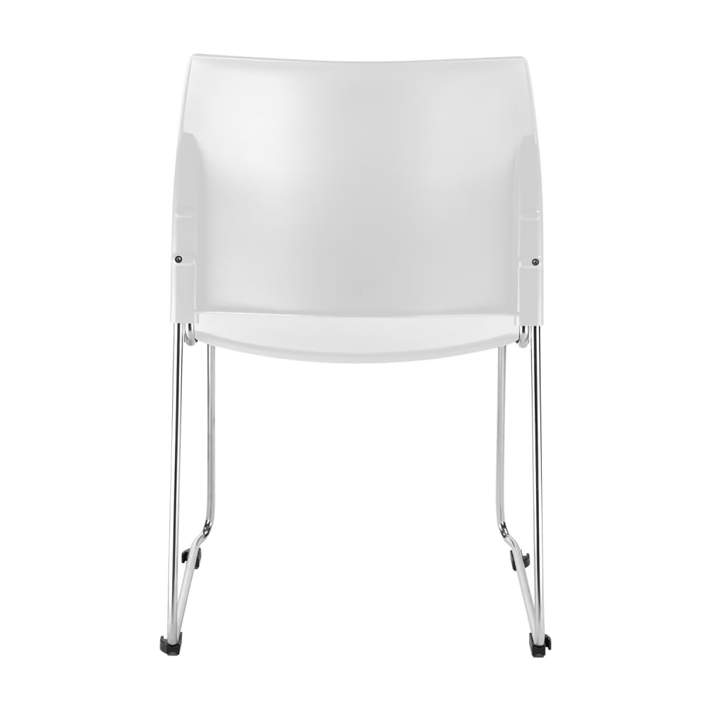 955-88011101 Stacking Chair w/ White Plastic Back & Seat - Steel Frame, Chrome