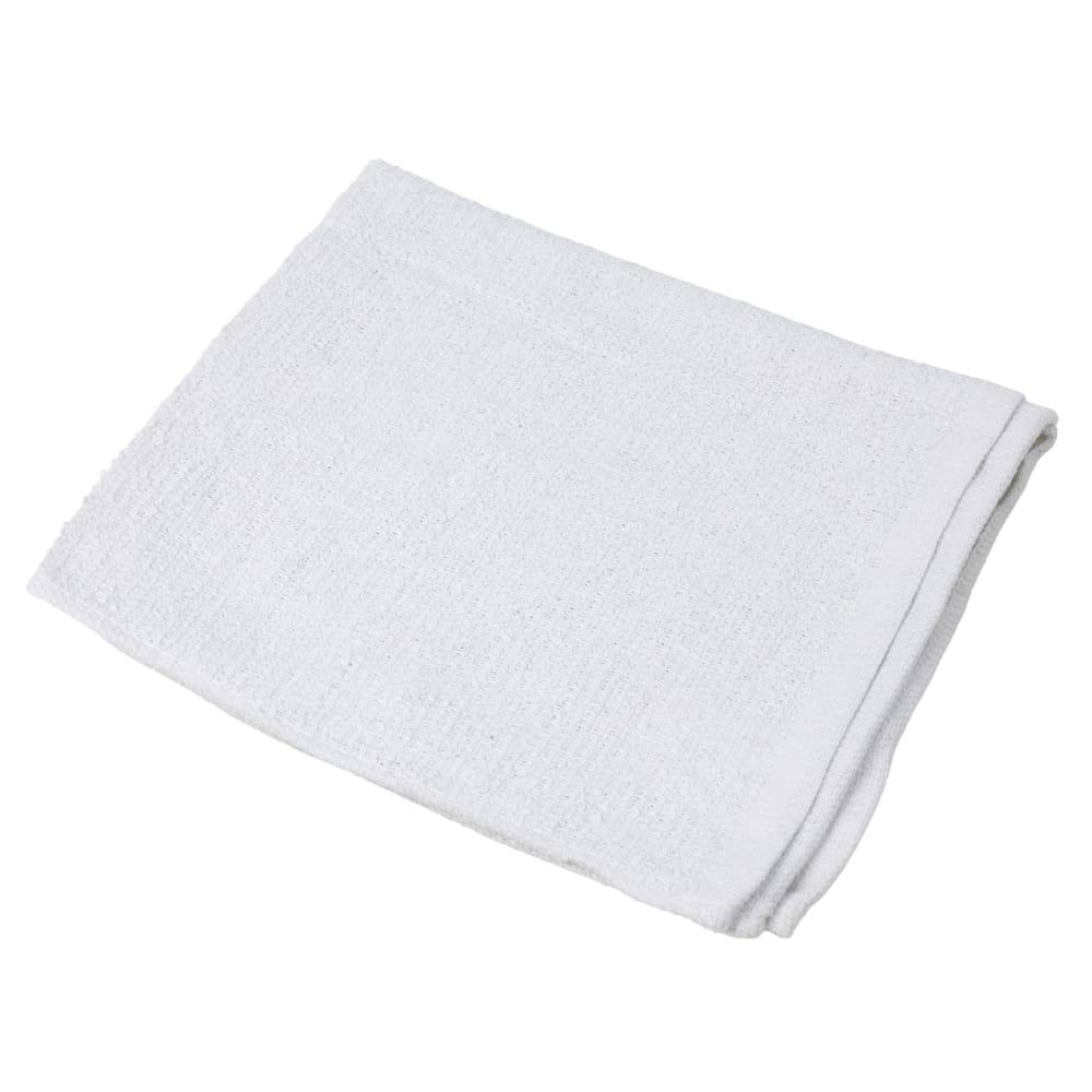 080-BTW30 White Cotton Bar Towel, 16" x 19"