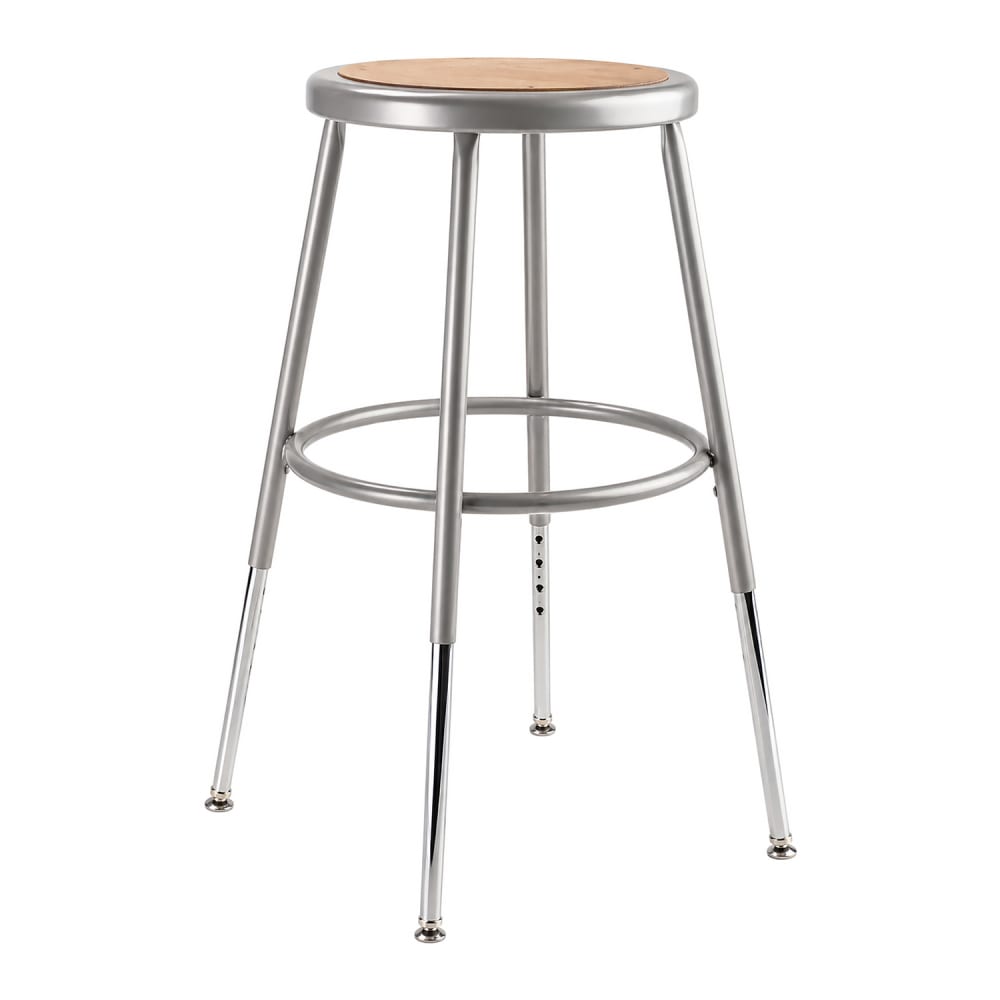 955-6218HKD Round Backless Stool w/ Masonite Board Seat, Gray