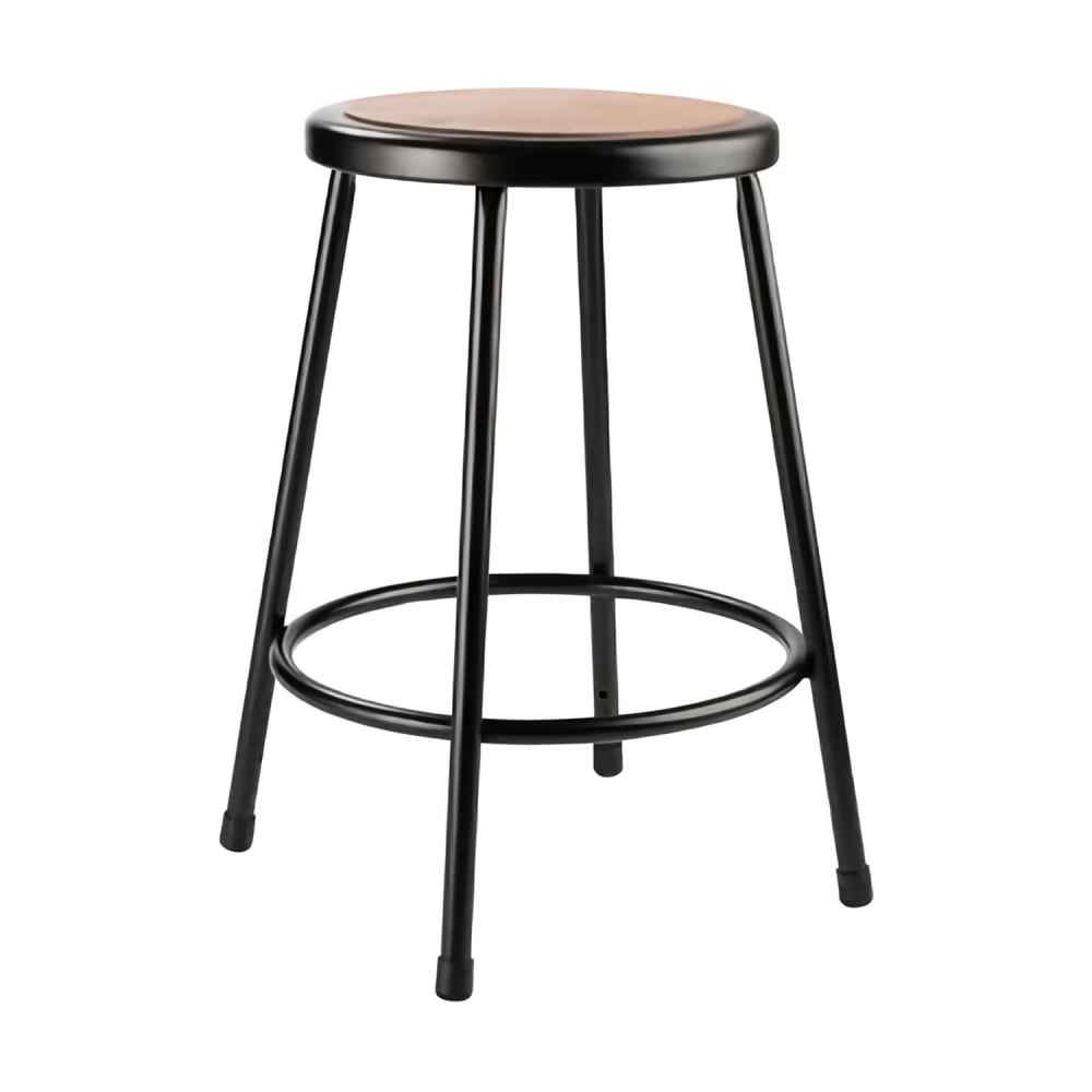 955-622410KD Round Backless Stool w/ Masonite Board Seat, Black