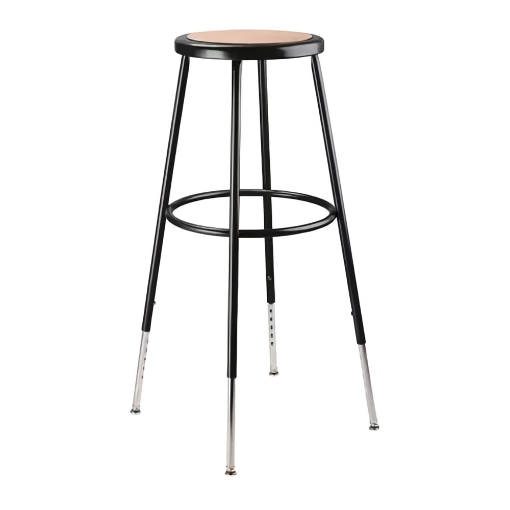 955-6230H10KD Round Backless Stool w/ Masonite Board Seat, Black