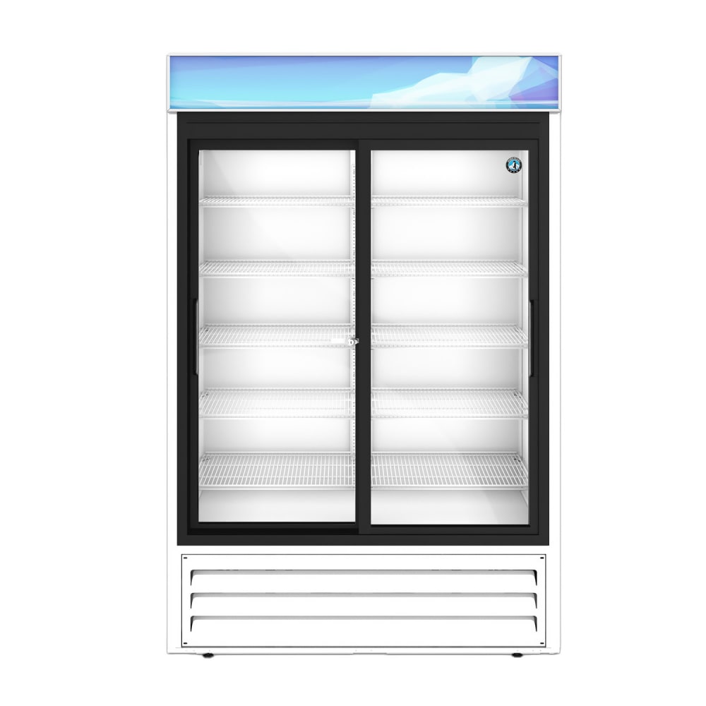 440-RM45SDHCWHT 51" RM Series Two Section Glass Door Merchandiser - (2) Sliding Doors, White...