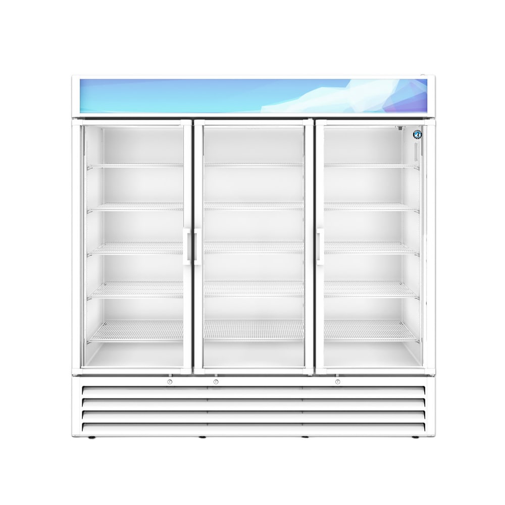 440-RM65HCWHT 78" RM Series Three Section Glass Door Merchandiser - (3) Left/Right Hinge Doo...