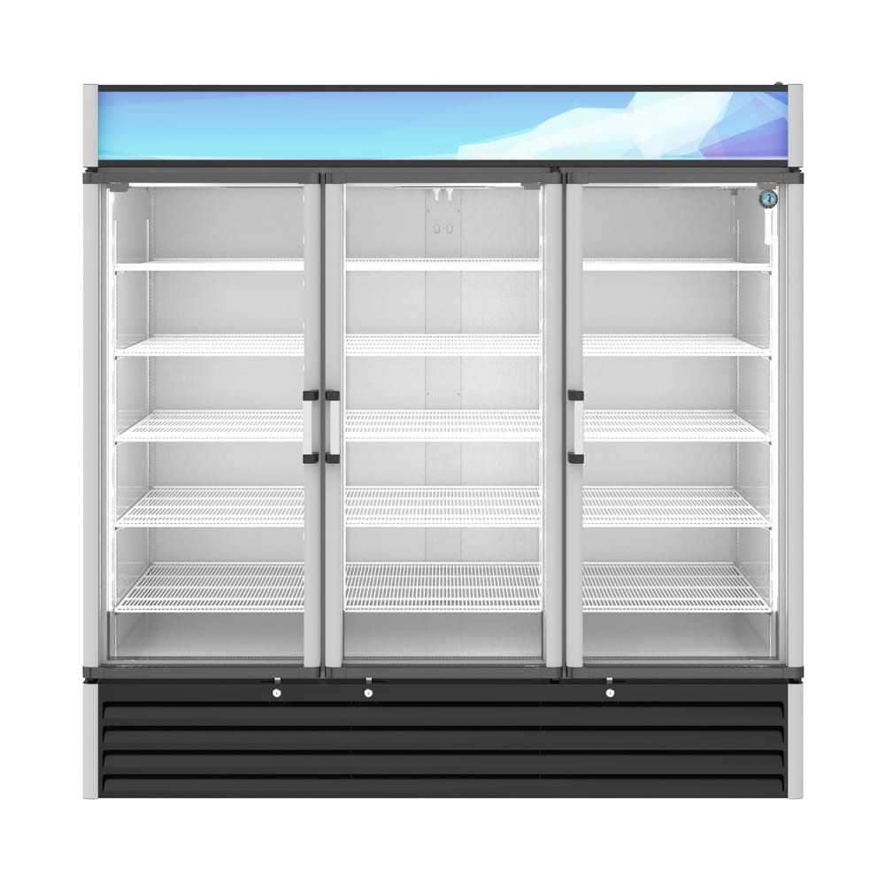 440-RM65HC 78" RM Series Three Section Glass Door Merchandiser - (3) Left/Right Hinge Doors,...