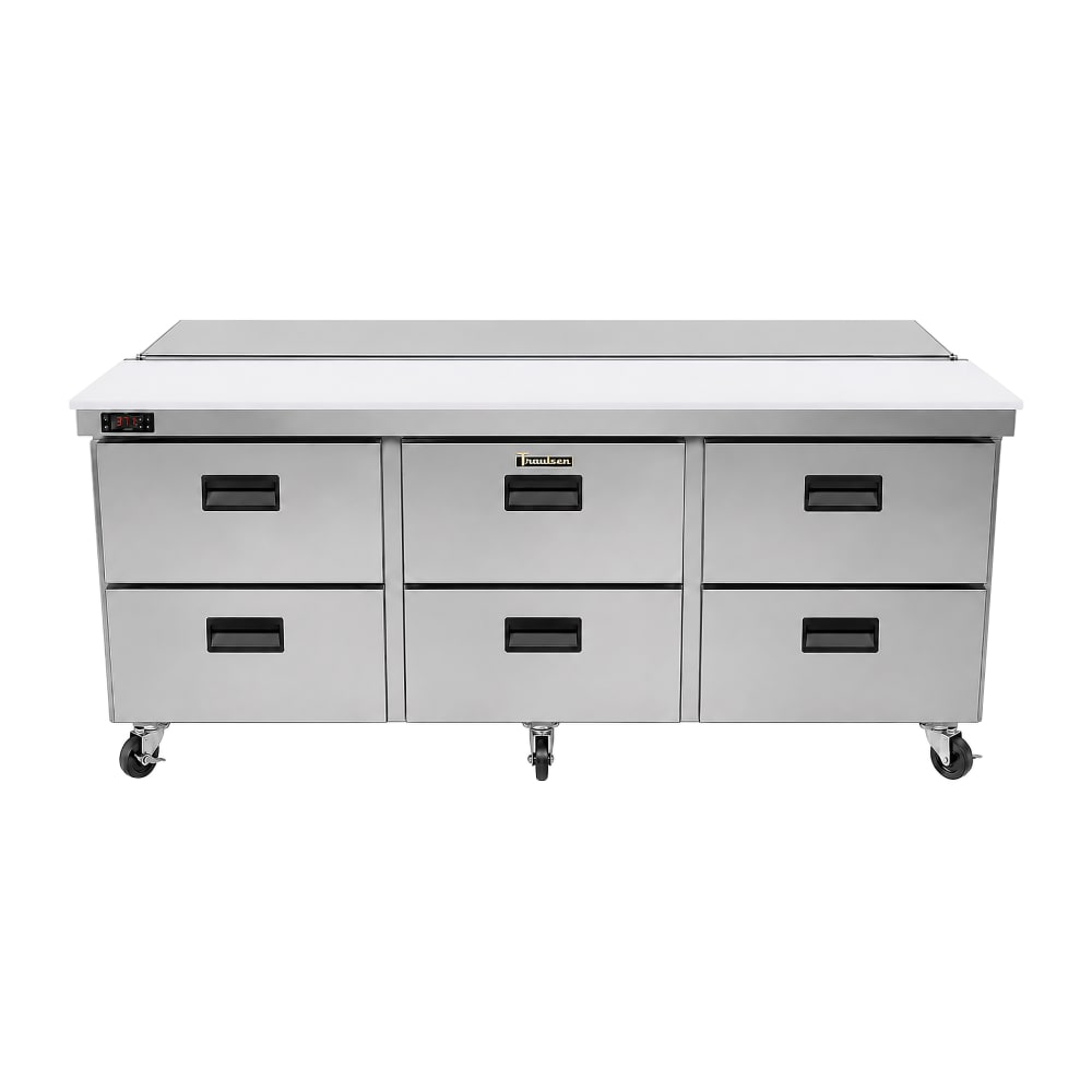 206-CLST7220DW 72 3/16" Dealer's Choice Sandwich/Salad Prep Table w/ Refrigerated Base,...