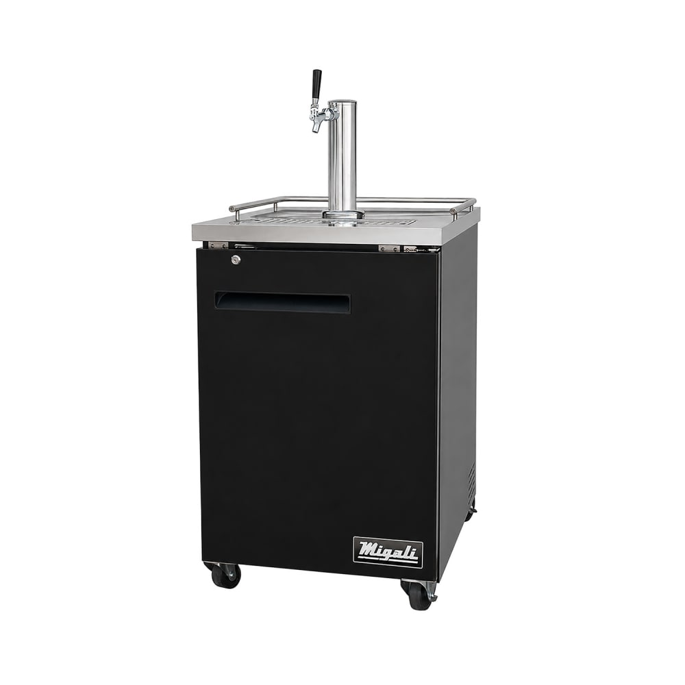 338-CDD231HC 23 1/2" Kegerator Beer Dispenser w/ (1) Keg Capacity - (1) Column, Black, 115v