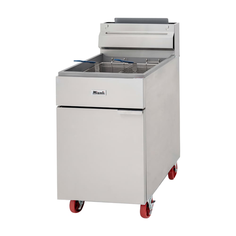 338-CF75NG Gas Fryer - (1) 75 lb Vat, Floor Model, Natural Gas