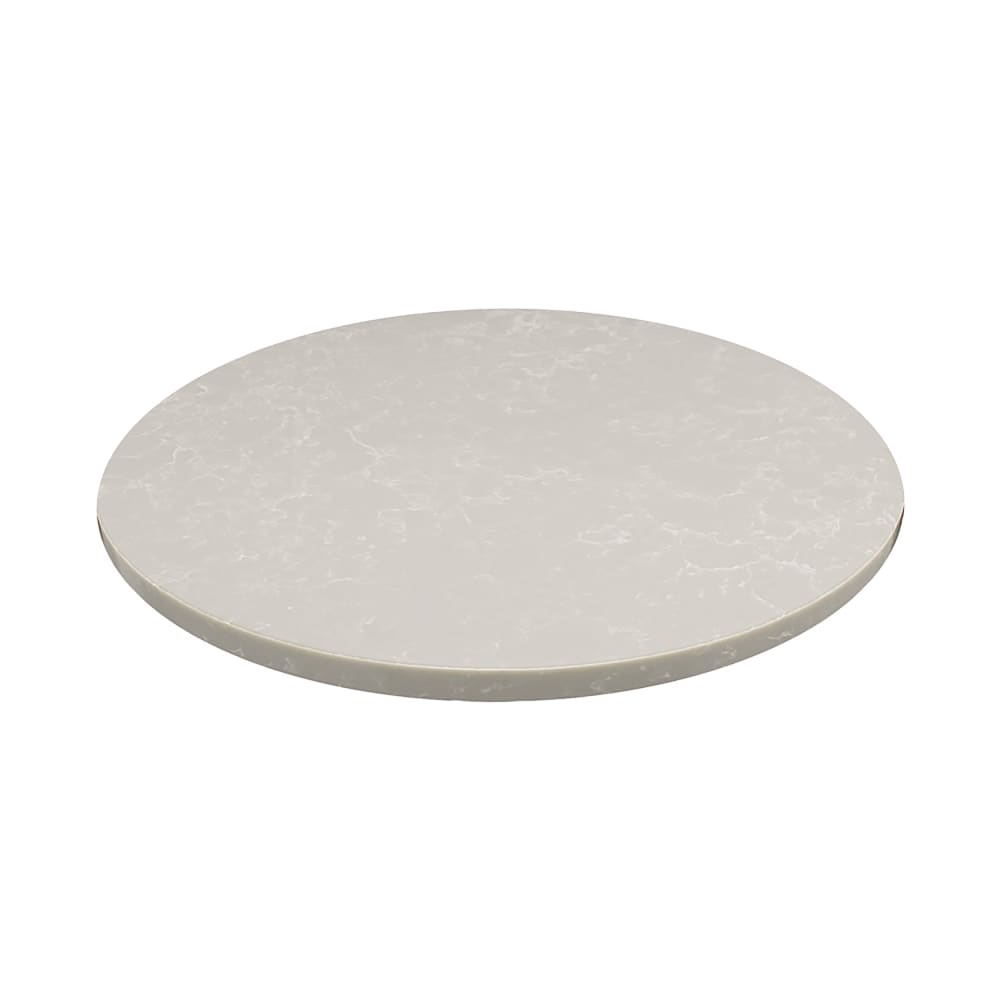 628-Q41524RD 24" Round Quartz Table Top, Nebula Gray