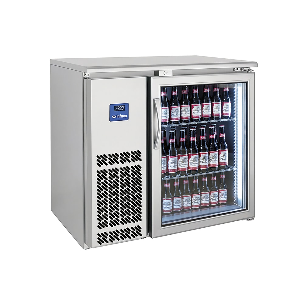 746-IMDERV36IIGD 36 1/4" Bar Refrigerator - 1 Swinging Glass Door, Stainless, 115v