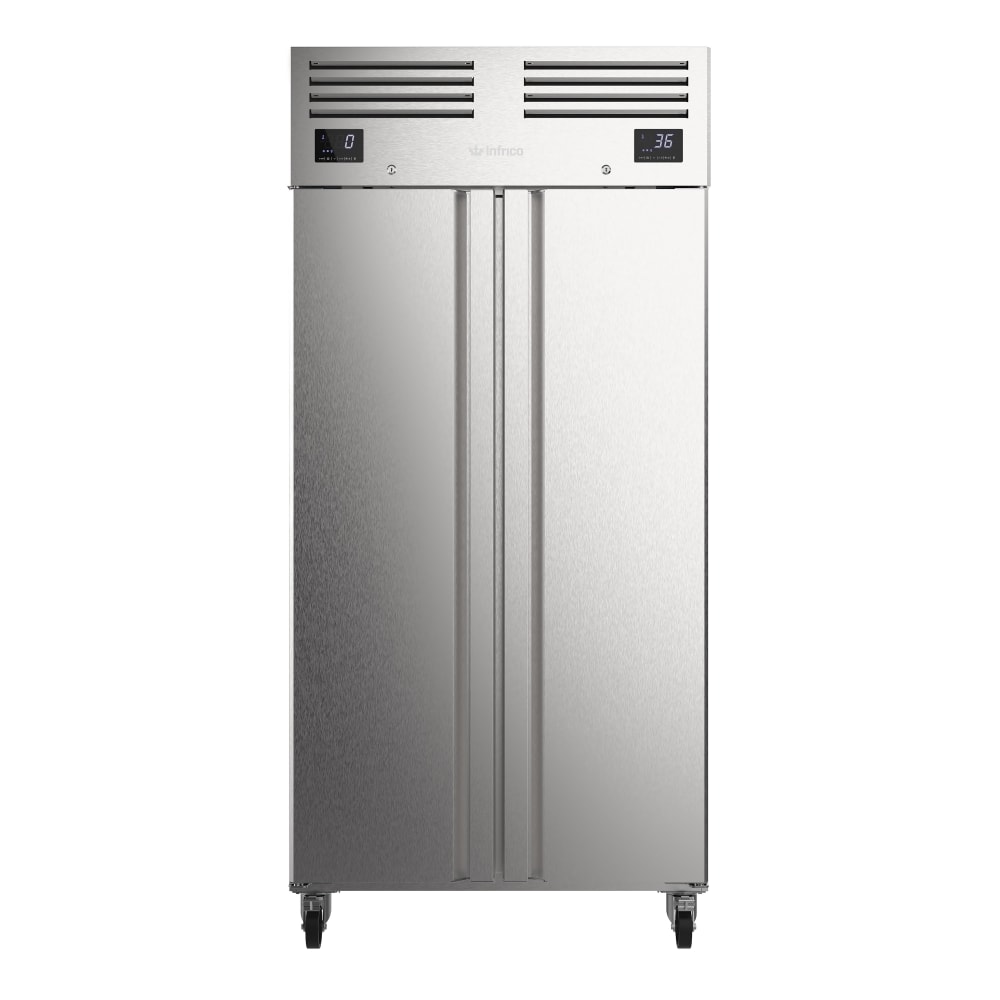 746-IRRAGN602MX 38 3/8" Slimline Two Section Commercial Combo Refrigerator Freezer - Solid D...