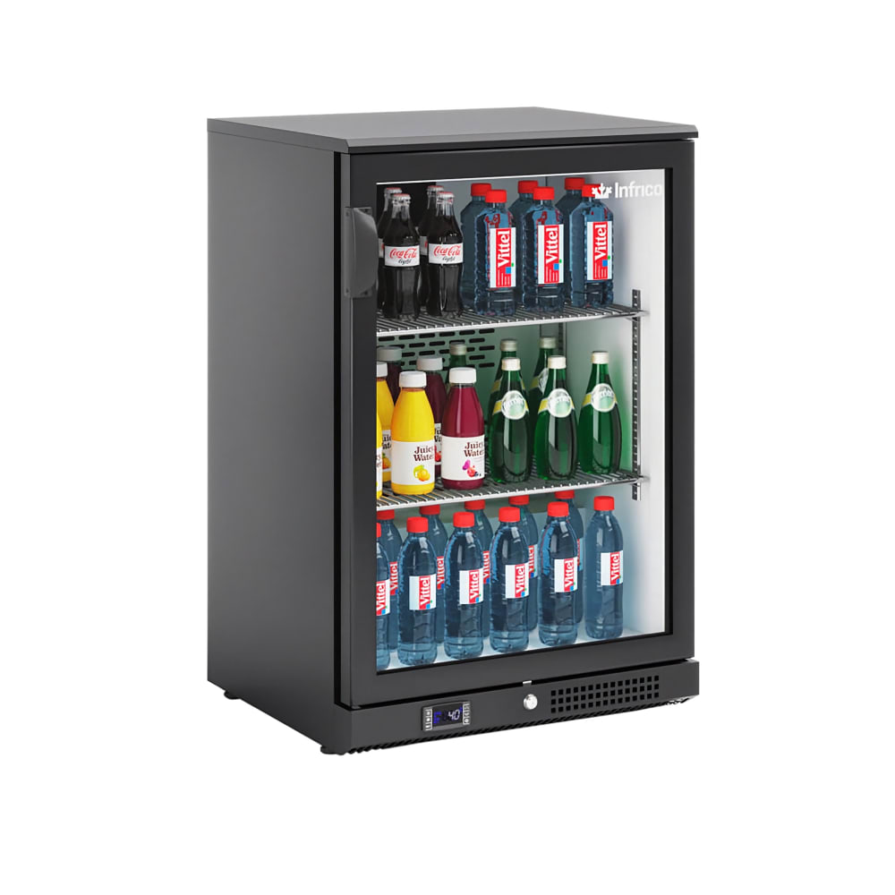 746-IMDERV15GD 23 5/8" Bar Refrigerator - 1 Swinging Glass Door, Black, 115v