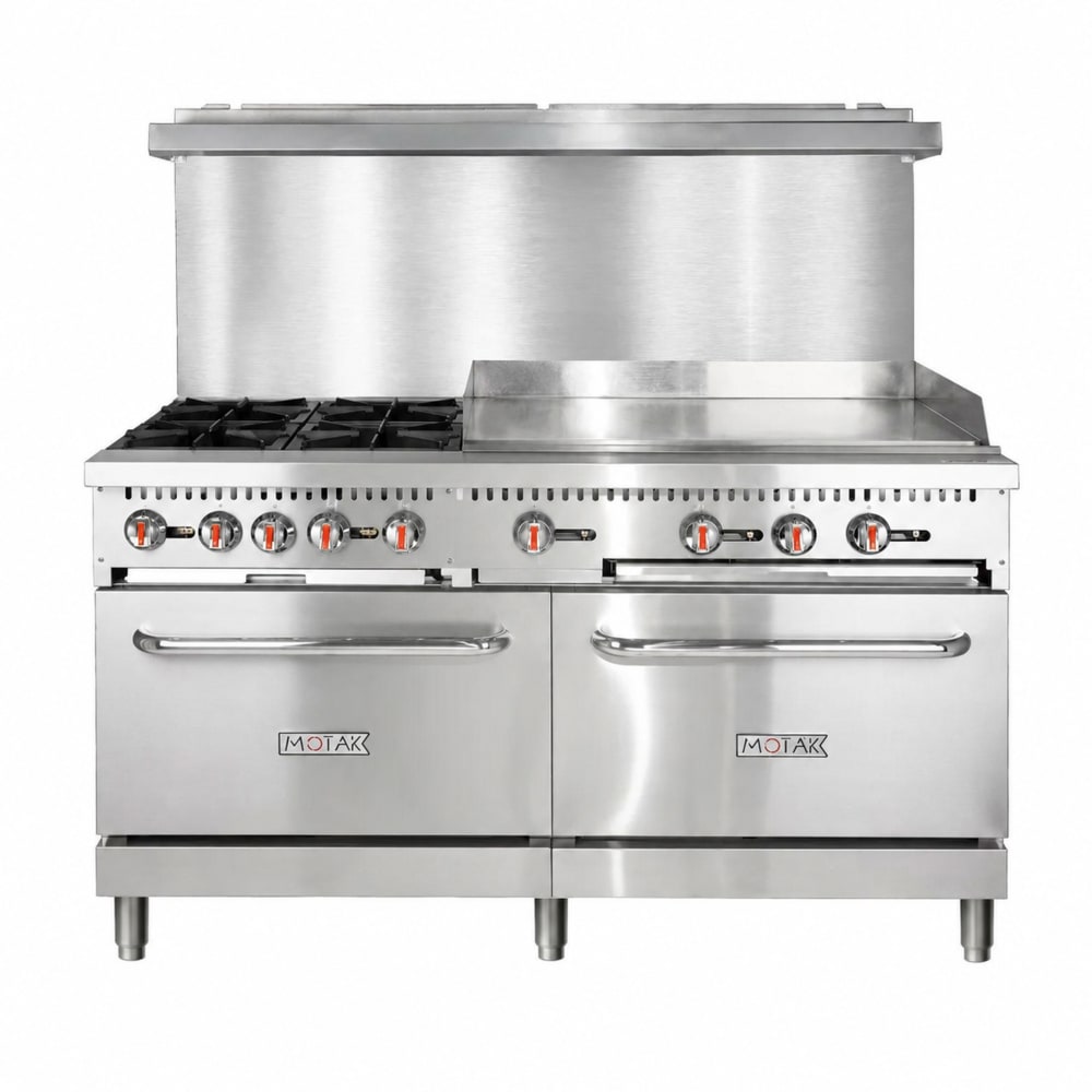 734-MRS60G36 60" 4 Burner Gas Range w/ Griddle - (2) Standard Ovens, Convertible