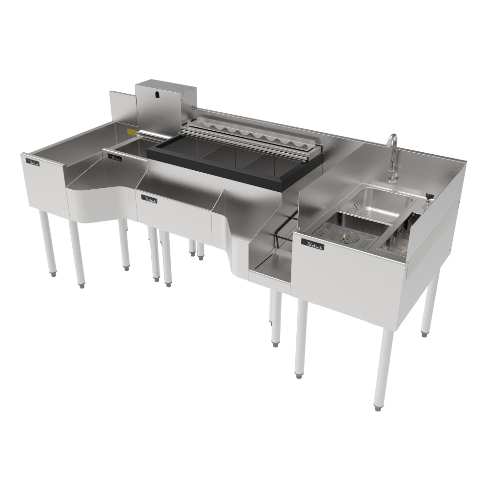 199-PTE80A 80" Tobin Ellis Signature Series Cocktail Station w/ 90 lb Ice Bin, Stainless Ste...