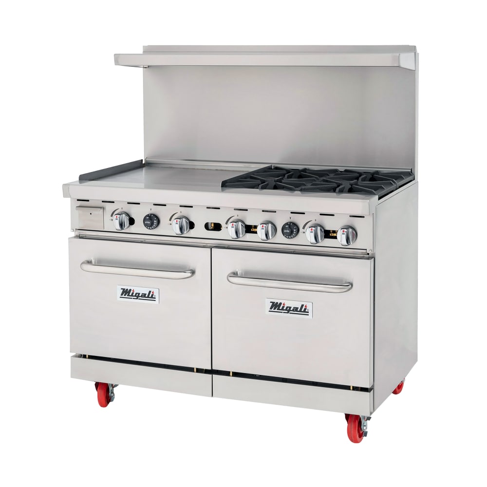 338-CRO424GLNG 48" 4 Burner Gas Range w/ Griddle & (2) Standard Ovens, Natural Gas