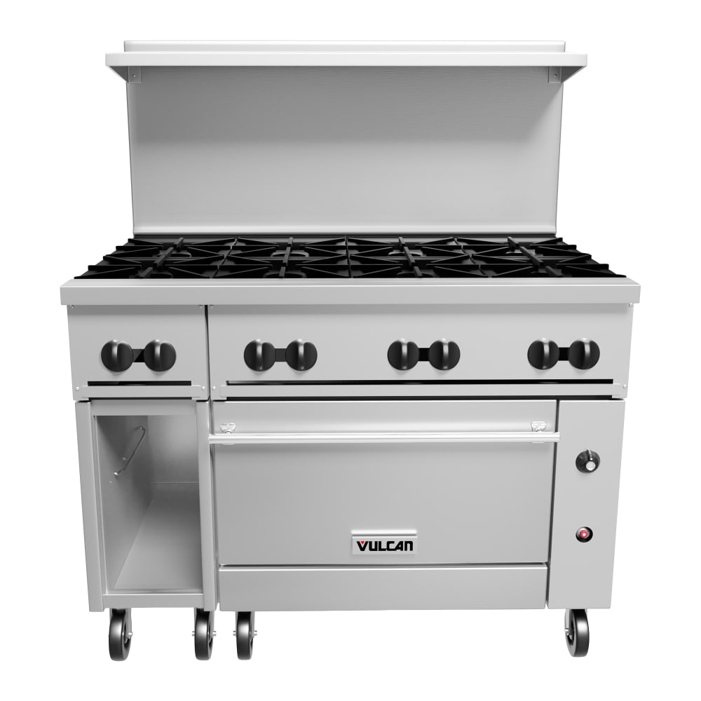 207-48S8BNG 48" 8 Burner Gas Range w/ Standard Oven & Storage Base, Natural Gas
