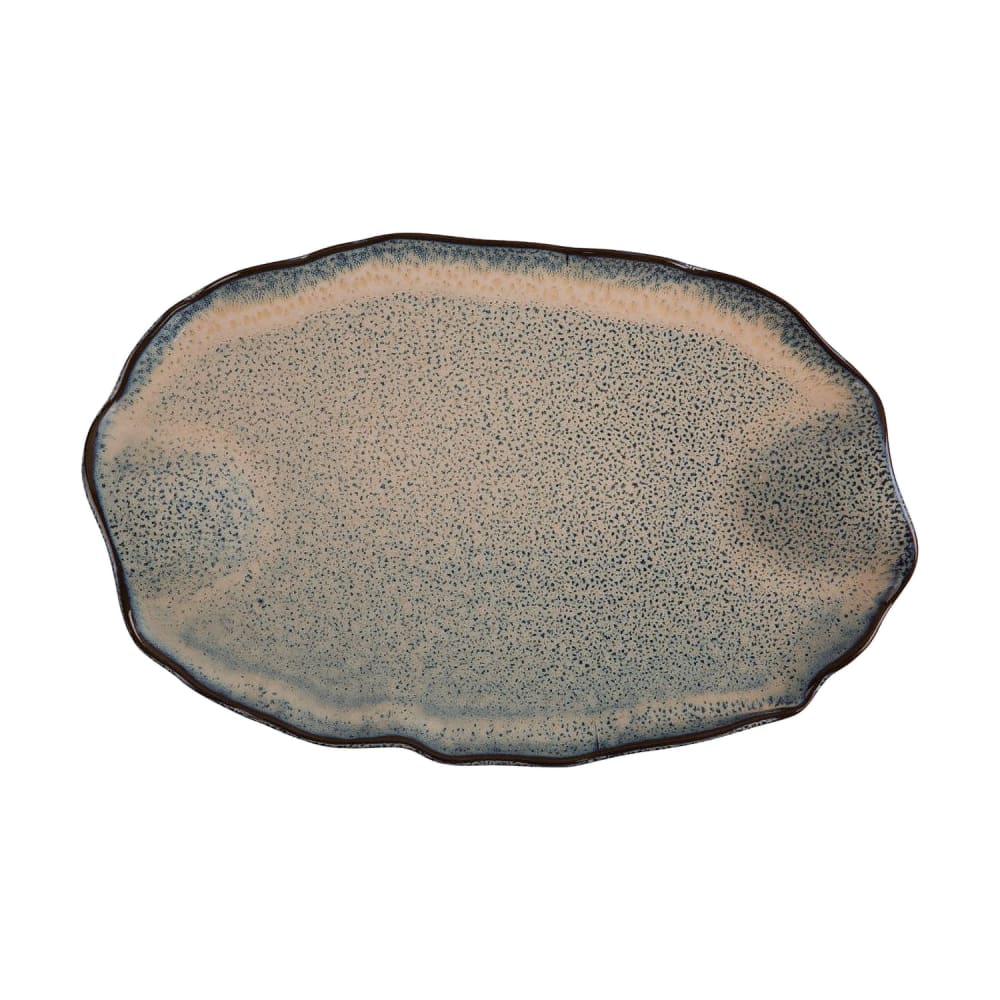 106-5325032 11 3/4" x 6 3/4" Roots Charma Oval Platter - Stoneware, Blue