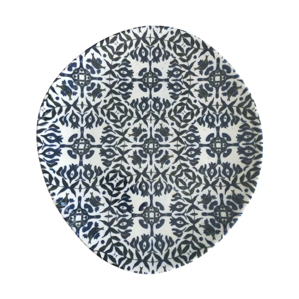 106-5327699 1972 Oval Coupe Plate - 8 3/10" x 7 1/2", Stoneware, Seville Navy