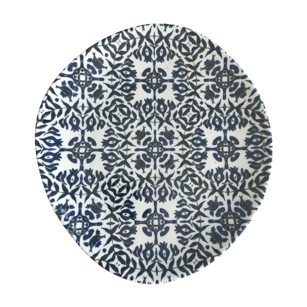 106-5327700 1972 Oval Coupe Plate - 10 3/5" x 9 3/5", Stoneware, Seville Navy
