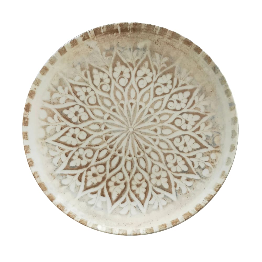 106-5327711 8 1/4" Round 1972 Coupe Plate - Stoneware, Granada Sand