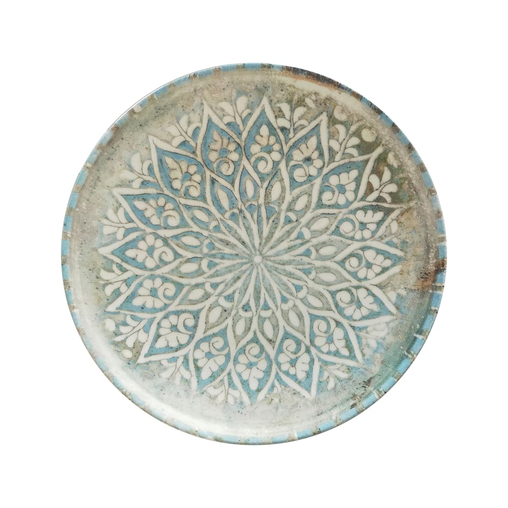 106-5327721 8 1/4" Round 1972 Coupe Plate - Stoneware, Granada Turquoise