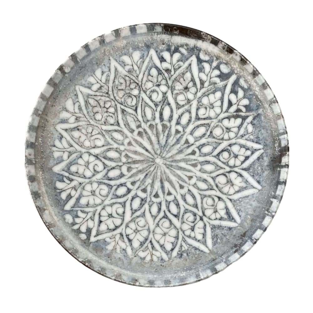 106-5327727 10 1/4" Round 1972 Coupe Plate - Stoneware, Granada Grey
